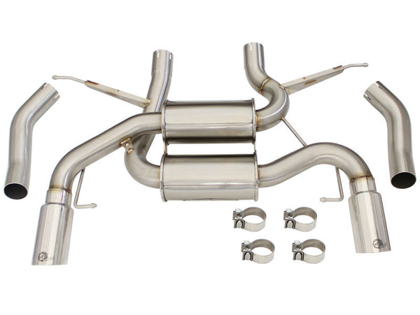 aFe MACHForce XP 2.5in Axle Back Stainless Exhaust w/ Polished Tips 07-13 BMW 335i 3.0L L6 (E90/92)