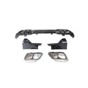 ABS Gloss Black Rear Diffuser with Exhaust Tips - BMW G05 X5 LCI