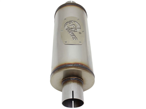 aFe MACH Force-Xp 409 SS Muffler 2-1/2in Center/Center 14in L X 6in Dia - Round Body